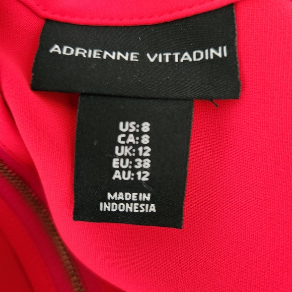 Adrienne Vittadini Red Pink Color Block Sheath Dress Size 8 - Picture 2 of 3